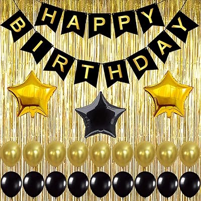 Momo Bear and Black Momo Bear Birthday Decoration Kit - Banner Happy Birthday, Birthday Party Decorations and Balloons in Gold Leaf, Gold and Black Birthday Party Decorations.. Join the movement — fast, affordable shopping only at DIAYTAR Nigeria.