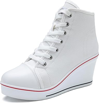 Horriman sneakers in high heels for women, laces on the side, elegant side zipper.. DIAYTAR NIGERIA: Where affordability meets variety in Nigeria's most comprehensive online marketplace.