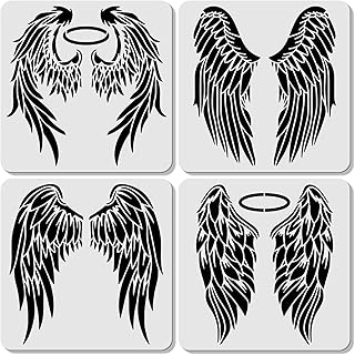 Origach 4pcs Angel Wings Stencils 11.8x11.8 inches, large model of Pet stencil for wall paint, hollowed -out angel wings paint stencils.. DIAYTAR NIGERIA puts thousands of products at your fingertips with affordable prices and delivery within a week.