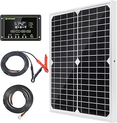 TOP SOLAR SOLAR SOLAR SOLAR KIT 20 W 12 V With 10 A SOLAR LOAD controller + Extension cable with battery pliers and toric joint terminal for motorhome's shipping system system.. Shop with purpose and save with DIAYTAR NIGERIA's extensive platform and nationwide delivery service.