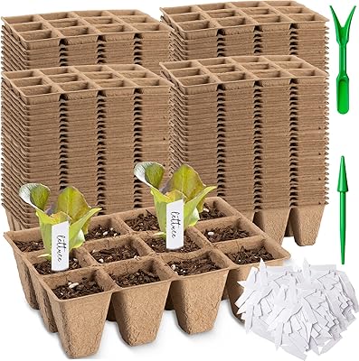 Amyhill seed start -up tray, peat pots for sowing, germination tray, vegetable starter kit with plant labels and 2 transplantation tools for vegetables and flowers (100 pieces).. Shop smart and save with DIAYTAR NIGERIA's extensive product range and 5-8 day delivery guarantee.