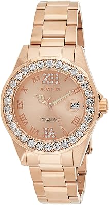 Quartz watch for women with Angel crystals and stainless steel bracelet, silver, gold, two tones, 18 (model: 29923, 29924, 29925).. Enjoy effortless shopping and speedy delivery with DIAYTAR Nigeria.