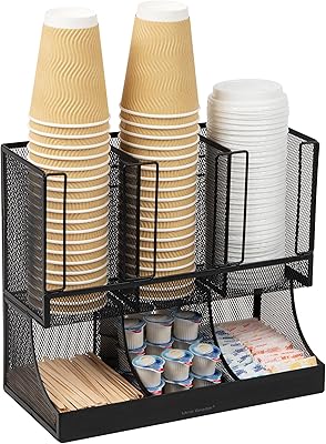 Mind Reader Vertical Support in metal mesh with 6 compartments for rest room, storage organizer for coffee cups and pots... DIAYTAR NIGERIA: Your affordable gateway to thousands of products delivered within a week.