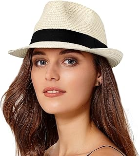 Fedora Trilby Hats off short in straw for women, foldable panama hat for men, one size.. Enjoy low prices, wide selections, and reliable delivery with DIAYTAR Nigeria.