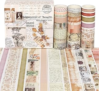 Set of Washi ribbons - 20 -roll decorative masking ribbon, colored masking tape for crafts, bullet journaling, journalization, scrapbooking supplies, party decorations and arts.. Shop with confidence at DIAYTAR NIGERIA, where affordability meets reliability in less than 8 days.