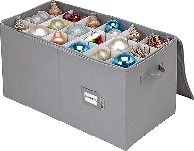Storage container for Christmas decorations with separators - bin that can contain up to 54 " - 4", zipper, practical, adjustable, robust, 600D, large storage box to protect and store Christmas decorations (gray).. DIAYTAR NIGERIA brings quality products to every corner of Nigeria at prices everyone can afford.