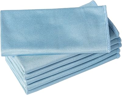 Cleaning cloth for Boimo microfiber glass, 16 "x 16", blue, package of 6.. DIAYTAR NIGERIA: Bringing quality products to your doorstep at prices that won't break the bank.