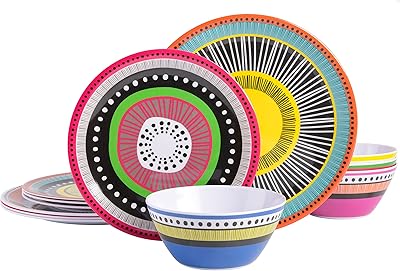 Table service 12 pieces in melamine gibson home almira (set of 4), matching colors.. Your everyday shopping companion, DIAYTAR NIGERIA offers unbeatable value with nationwide delivery.