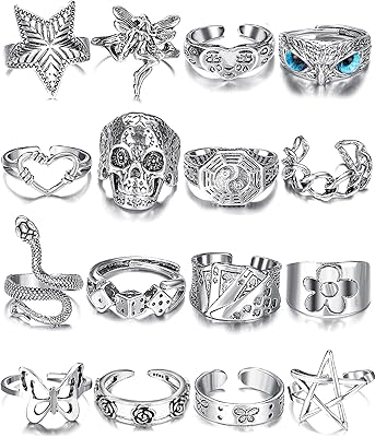 Set of vintage punk punk rings for men and women, open frog rings snake, stackable ankle rings, boho finger rings, set of adjustable punk rings 9/15/24 pieces.. Thousands of items, all priced just right — shop DIAYTAR Nigeria today.