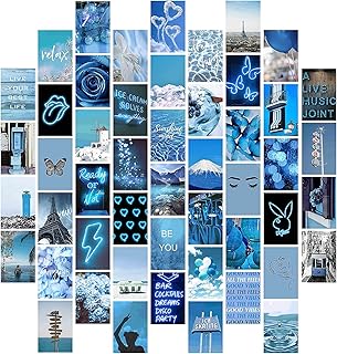 Boao aesthetic wall collage set for bedroom decoration, 50 bohemian decoration pieces for adolescent girls, vegetable wall collage set for wall decoration (blue).. Experience the ease of modern shopping with DIAYTAR NIGERIA's comprehensive platform and quick delivery.