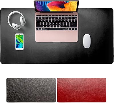 Sky Touch computer mouse carpet in leather for desktop, desktop carpet and extended game mouse, non -slip and double -sided waterproof, office protective carpet 80 cm x 40 cm (red/black).. DIAYTAR NIGERIA combines affordability with convenience, delivering your purchases within 5-8 days.