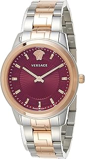 Quartz watch with three needles for women Versace in stainless steel VEPX01221, red, red, bracelet.. DIAYTAR NIGERIA: Making online shopping accessible with affordable prices and nationwide delivery service.