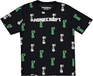 Minecraft video game t -shirt for boys - Black and green creep face print - Dressed shirt.. Discover endless possibilities with DIAYTAR NIGERIA's comprehensive catalog and budget-friendly delivery.