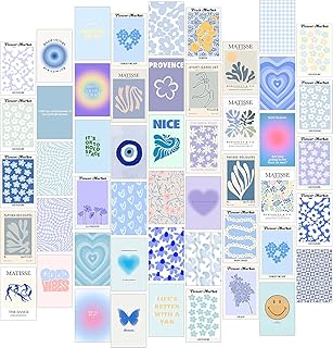 Simple blue bedroom decoration wall, 50 Danish pastel wall stickers, aesthetic images, decorative aesthetic stickers, Matisse stickers for decoration of university dormitory.. Experience the future of online shopping with DIAYTAR NIGERIA's extensive product range and competitive pricing.