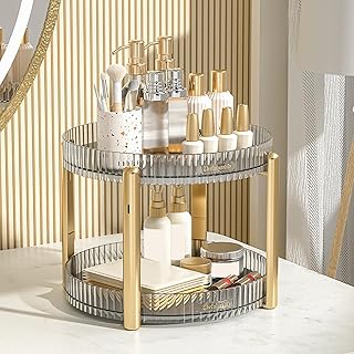 Organizer of 360 degree rotary wardrobe Lazy Susan - Multifunction rotary spice support for cabinet, pantry, counter and storage of cosmetics (transparent).. Your trusted shopping partner, DIAYTAR NIGERIA offers extensive selection with quick delivery options.