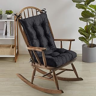 Sweet Home Collection Chair Cushion with luxury non -slip button, high and bottom set with attachments, 2 rooms, black.. DIAYTAR NIGERIA connects your desires with reality through our affordable e-commerce platform and quick delivery.