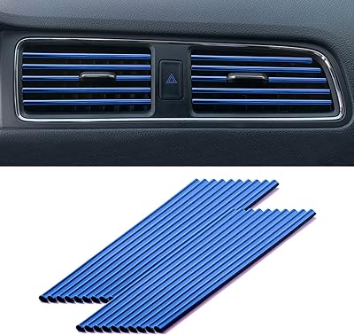 Leaf t 20pcs car air conditioner decoration strips for ventilation exit, waterproof and foldable universal decoration, car interior accessories (blue).. Everything you want, delivered fast — DIAYTAR Nigeria does it better.