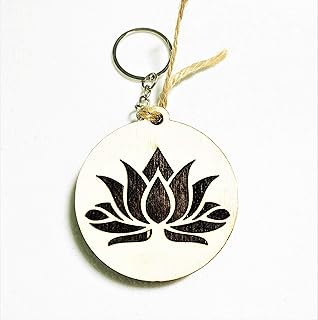 Lotus wood keychain | Magnificent poplar figurine made by hand.. Unlock access to a wide range of products with DIAYTAR NIGERIA's affordable e-commerce platform.