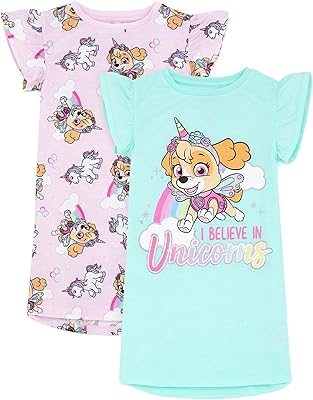 Paw Patrol Night Tee Set of children's night clothes | Rose and blue sky -blue nightgown for girls | Short sleeve pajamas | Children's television programs.. Order today, receive in days — DIAYTAR Nigeria makes it possible.