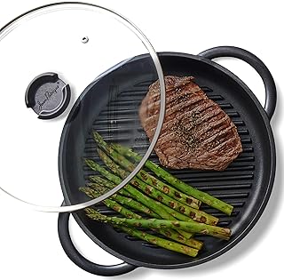 Grilling stove Jane Patricio in aluminum cast iron with the glass cover of The Wire Pan | 10.6 "in diameter, induction compatible, non -stick.. Nigeria's e-commerce leader delivers unmatched variety and value to your doorstep in just 5-8 days.