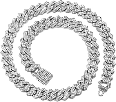 Miami Cuban meal chain for men, 14 mm, iced diamond, Cuban links, necklace, bracelet, Hip Hop jewelry for men and women.. DIAYTAR NIGERIA delivers more than products - we deliver affordable solutions within days.