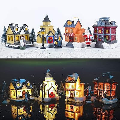 Christmas village sets Zorn RC houses lit by LED with figurines.. DIAYTAR NIGERIA: Bridging the gap between consumers and quality products with affordable nationwide shipping.