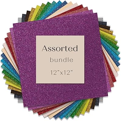Iron-on htv glitter Heat Transfer Vinyl Bundle 10 \ "x 12 \" 16 Assorted color sheets 16 Ironl Pack on Vinyl for Diy Desing shirts.. Discover a new way to shop with DIAYTAR NIGERIA's comprehensive marketplace and quick delivery options.