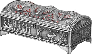Ancient Egyptian Egyptian style decorative jewelry box made in Egypt (silver).. DIAYTAR NIGERIA combines affordability with convenience, delivering your purchases within 5-8 days.