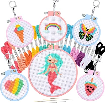 Blay cross stitch kit for beginners for children aged 7 to 13, children's embroidery kit, sewing kit for beginners with backpack instructions, charms and needle work.. Reliable delivery, all over Nigeria — that’s DIAYTAR Nigeria promise.