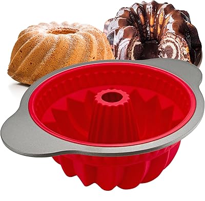 Boxiki kitchen silicone cake pan | Professional non -stick cake pan | Silicone approved by the FDA with heavy steel frame and handles.. Big selection, small prices — shop now on DIAYTAR Nigeria.