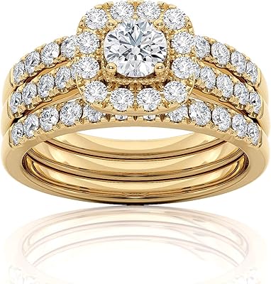 Engagement ring with diamond of 1 carat certified IGI for women in 14 carat yellow gold by Beverly Hills Jewelers.. DIAYTAR NIGERIA revolutionizes e-commerce with our affordable prices and dependable delivery timeframes.