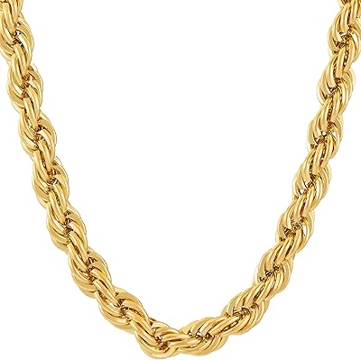 Collar chain in 7 mm rope rack real golden gold 24 carats for men and women with free replacement guarantee for life.. DIAYTAR NIGERIA: Your partner in affordable shopping with nationwide delivery in just 5-8 days.