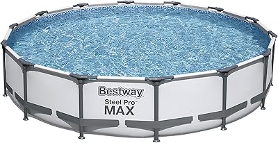 Bestway Steel Pro Max Round Steel Pool with filter pump, Gray, 4.29 m.. DIAYTAR NIGERIA delivers happiness in 5-8 days with our affordable and diverse product range.