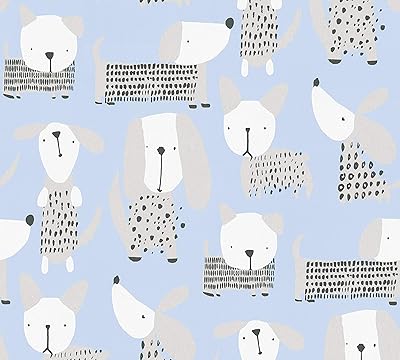 A.S. Boys & Girls Creation 6 Wallpaper with pretty dogs 10.05 m x 0.53 m blue white made in Germany 367551 36755-1.. DIAYTAR NIGERIA: Where shopping is affordable, selection is vast, and delivery is always reliable.