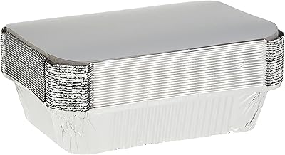 Disposable rectangular aluminum containers of 1850 ml with robust aluminum lids and plates cover for cooking, roasting and pastry - pack of 20... One platform, all your needs — DIAYTAR Nigeria delivers quickly.