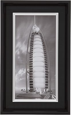 Black rectangular wall photo frame with thick Maturi edges - Burj al Arab, 51 x 31 cm.. Find quality and variety without breaking the bank — only on DIAYTAR Nigeria.