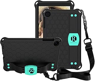 Ramson Honeycomb Design antichoc cover with support, support and suspenders compatible with Samsung Galaxy Tab A 10.1 T510 and T515 (Black/Aqua).. Shop smart with DIAYTAR NIGERIA, offering a vast product range delivered to your doorstep within a week.