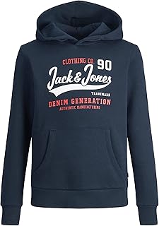 Junior sweatshirt with hood and logo for Jack & Jones boys.. Unlock access to a wide range of products with DIAYTAR NIGERIA's affordable e-commerce platform.