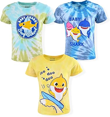 Baby Shark T-shirt for toddler-blue/yellow/green, set of 3.. Get what you need, when you need it — DIAYTAR Nigeria delivers fast.