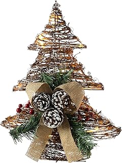 We Christmas Christmas Tree Rattan LED with pine cone and berries, snowflake - 34 cm, multicolored.. DIAYTAR NIGERIA: Your partner in affordable e-commerce with dependable delivery across Nigeria.