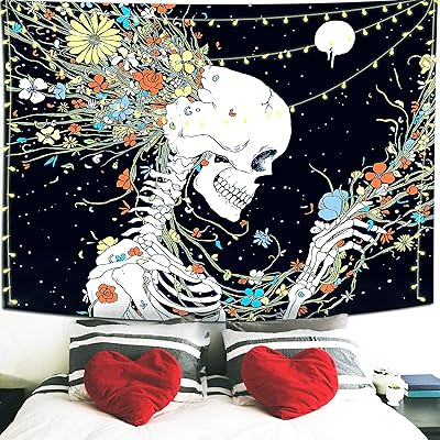 Maeaola skull tapestry, skeleton tapestry, hippie wall tapestry, romantic tapestry for colorful bedroom decoration (67 × 80 cm).. Shopping has never been easier — DIAYTAR Nigeria delivers it all in 5–8 days.