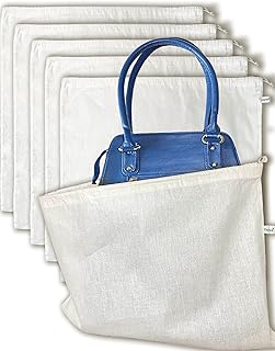 Clarkia Lot of 5 cotton dust bags for handbag, shoes, cord bag for storage and travel (18 x 18 inches, beige).. Great deals and fast delivery — the DIAYTAR Nigeria guarantee.