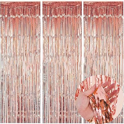 Set of 3 Curtains with Gold Metal Aluminum fringes.. Shop efficiently from anywhere with DIAYTAR NIGERIA's comprehensive platform and quick delivery options.