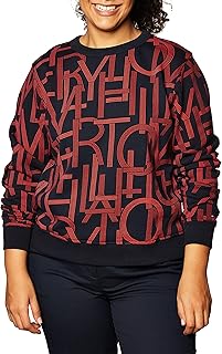 Classic cutting sweatshirt with letters print and open collar for women from Tommy.. Experience the convenience of online shopping with DIAYTAR NIGERIA's reliable 5-8 day delivery service.