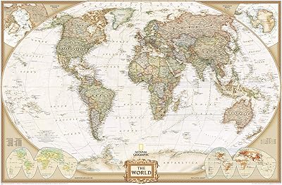 Wall map of the national world Geographic Executive - Vintage style - 46 x 77.52 cm - Impression of artistic quality.. Say goodbye to limited options and long shipping times. DIAYTAR Nigeria delivers variety, quality, and affordability straight to your door.