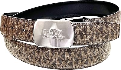 Reversible MK panel belt in custom cut leather for men, one size.. DIAYTAR NIGERIA delivers happiness in 5-8 days with our affordable and diverse product range.