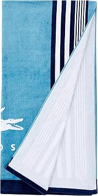 Large Lacoste beach towel in 100 % OK cotton, super absorbent and fast drying, machine washable, 36 "wide x 72" in length.. DIAYTAR NIGERIA: Where affordability meets variety, with thousands of products delivered in less than 8 days.