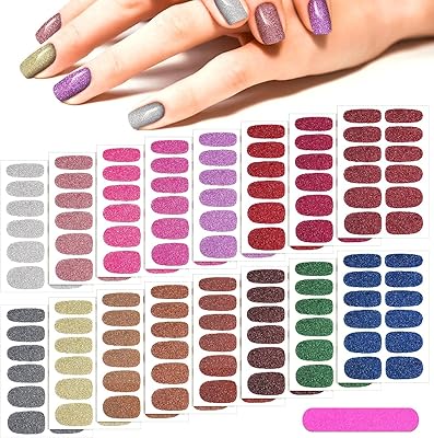 16 sheets of self-adhesive glitter polish stickers, united bands with 2 nail files for women and girls, DIY Nail Art.. Experience the convenience of online shopping with DIAYTAR NIGERIA's reliable 5-8 day delivery service.