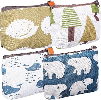 4 rooms wallet bags in cartoon canvas small bags with zipper with zipper storage bags of coins for women girls, as indicated, sport.. DIAYTAR NIGERIA: Bringing quality products to your doorstep at prices that won't break the bank.