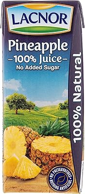 100 % pure pineapple juice, added sugar, by Lacnor - 180 ml, pack of 8.. Shop with confidence at DIAYTAR NIGERIA, where affordability meets reliability in less than 8 days.